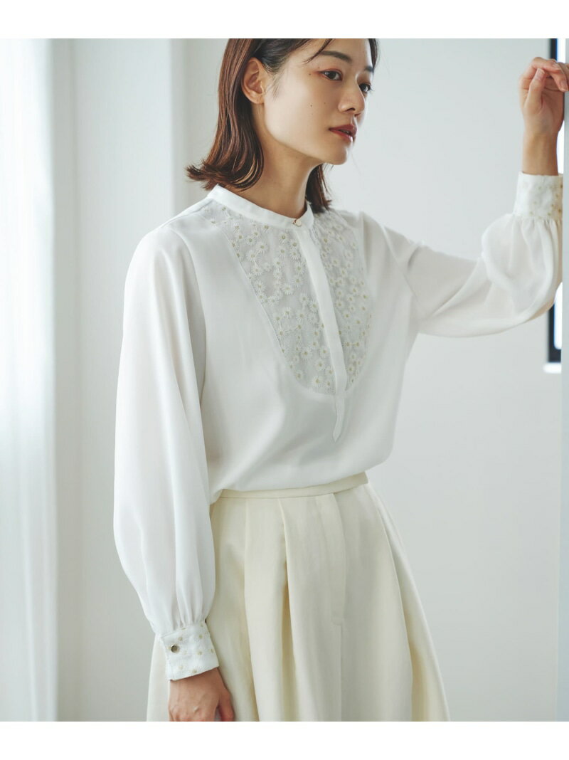 ウォッシャブルフラワー刺繍レースブ...