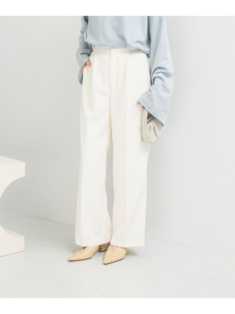 防シワツイードワイドパンツ URBAN RESEARCH ROSSO アーバンリサーチロッソ パンツ その他のパンツ ホワイト ブラック【送料無料】[Rakuten Fashion]