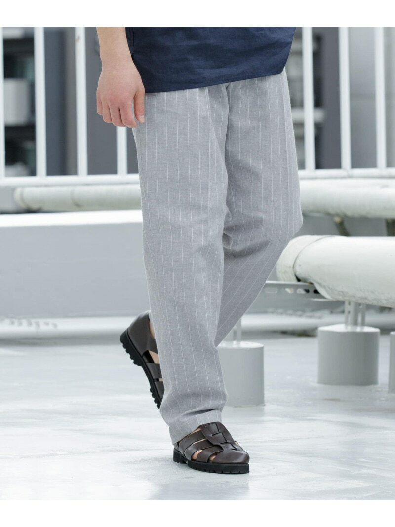 【SALE／50%OFF】『WEB限定』綿麻ストライプリラックステーパードパンツ URBAN RESEARCH ROSSO アーバンリサーチロッソ パンツ その他のパンツ グレー【RBA_E】【送料無料】[Rakuten Fashion]