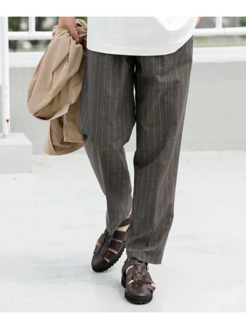 【SALE／50%OFF】『WEB限定』綿麻ストライプリラックステーパードパンツ URBAN RESEARCH ROSSO アーバンリサーチロッソ パンツ その他のパンツ グレー【RBA_E】【送料無料】[Rakuten Fashion]