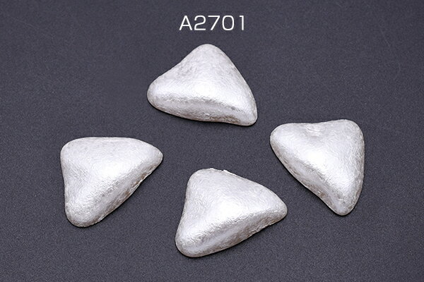 高品質アクリルパーツ デコパーツ 片穴 不規則三角形 25×34mm ホワイト【2ヶ】