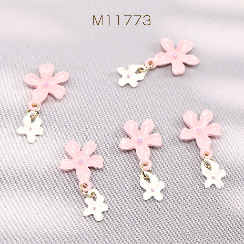 ネイルパーツ メタルネイルパーツ フラワー エポ付き 9×18mm（4ヶ）