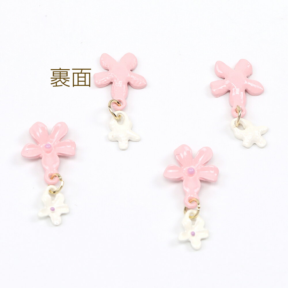 ネイルパーツ メタルネイルパーツ フラワー エポ付き 9×18mm（4ヶ）