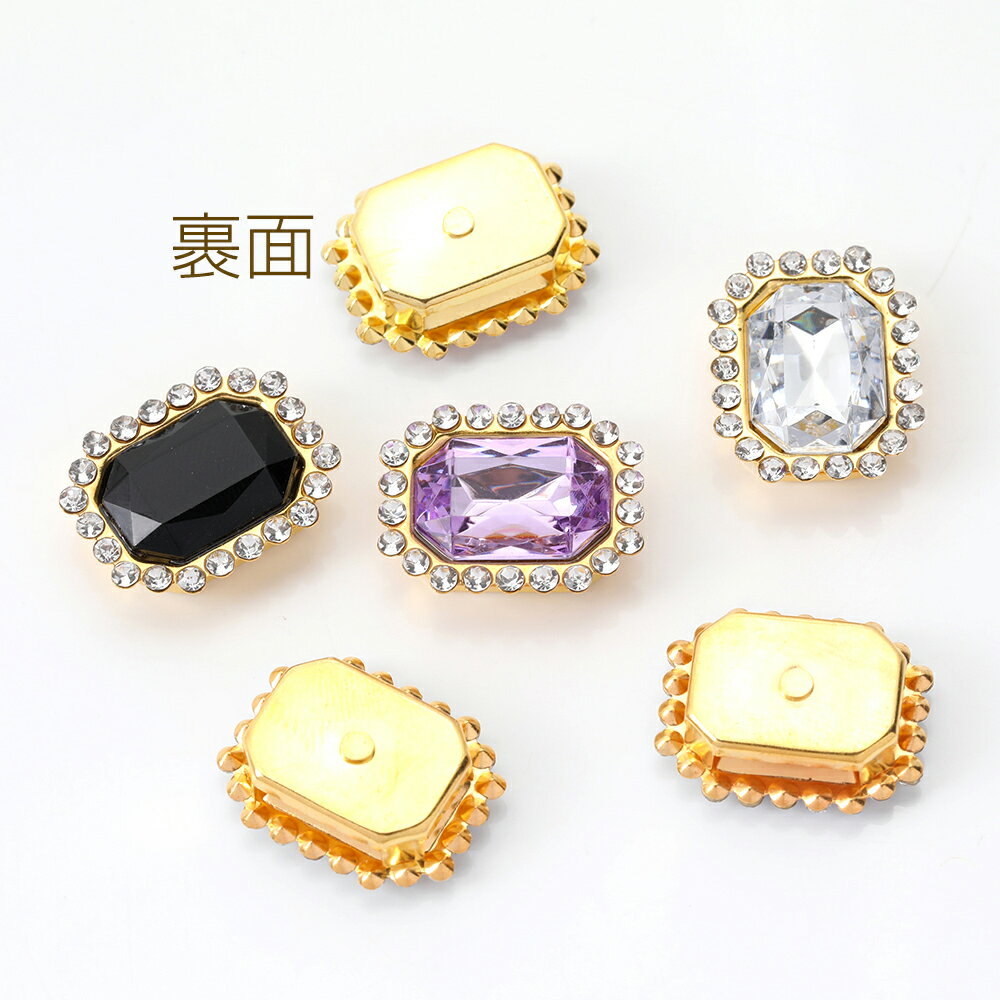 ビジューセンターパーツ ビジューパーツ アクリル製 台座付き 貼付け スクエア型 ...