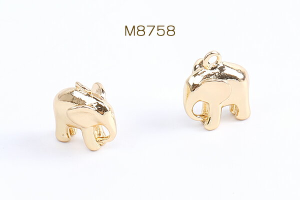 ミニチャーム miniチャーム 象 カン付き 10×11mm ゴールド（2ヶ）