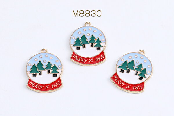 クリスマスチャーム クリスマスツリー エポ付き 1カン 17×23mm ゴールド（4ヶ）