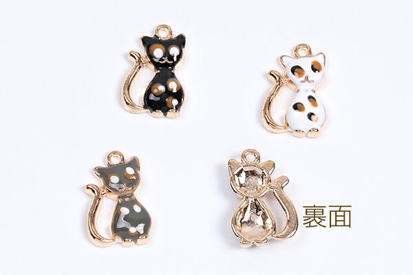 エポチャーム 猫 12×18mm ゴールド（4ヶ）