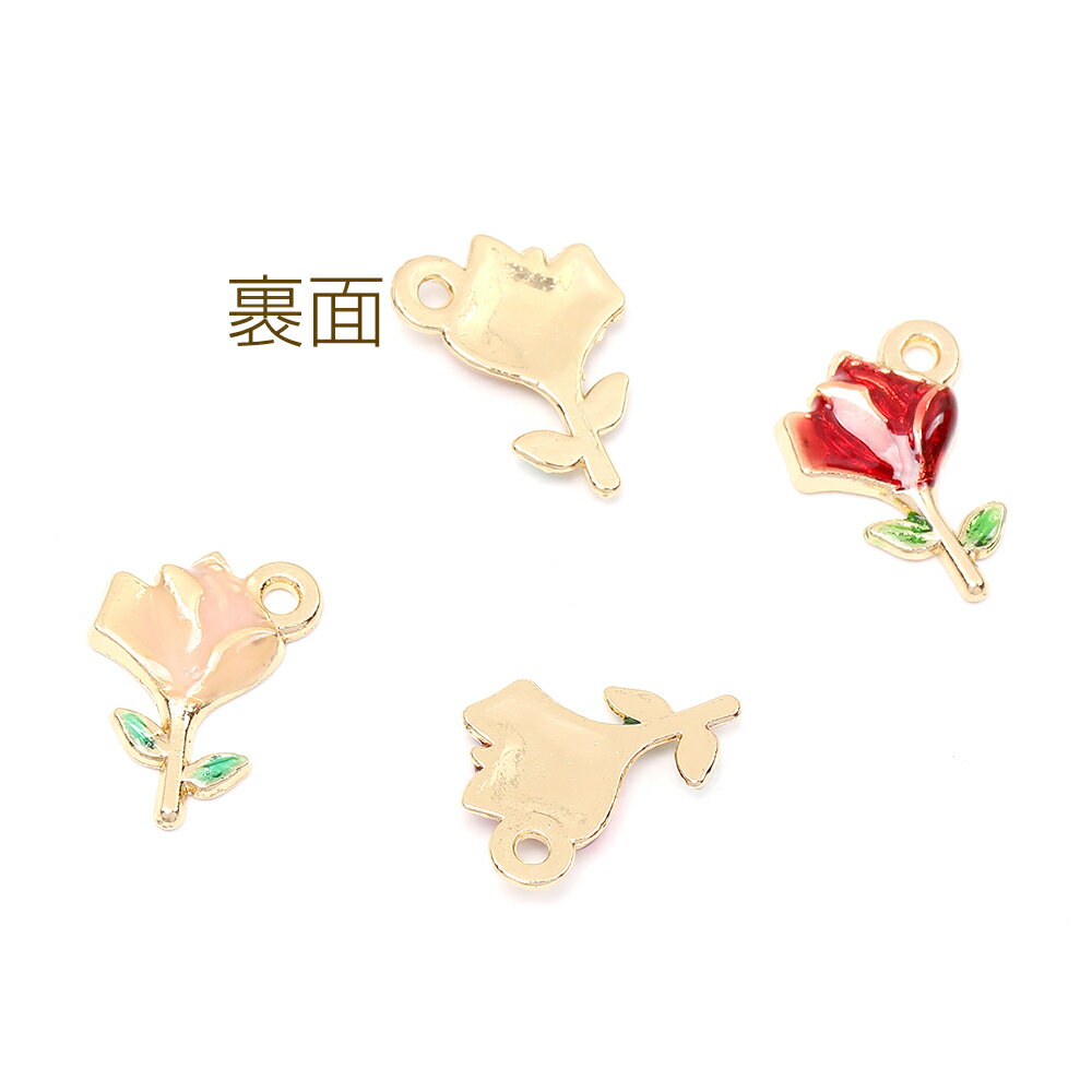 エボチャーム バラ 9.5×15.5mm ゴールド（4ヶ） 3