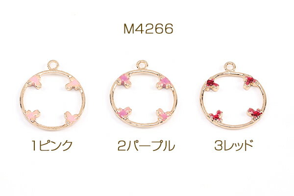 エポチャーム 桜のサークルチャーム 20×24mm ゴールド（6ヶ）