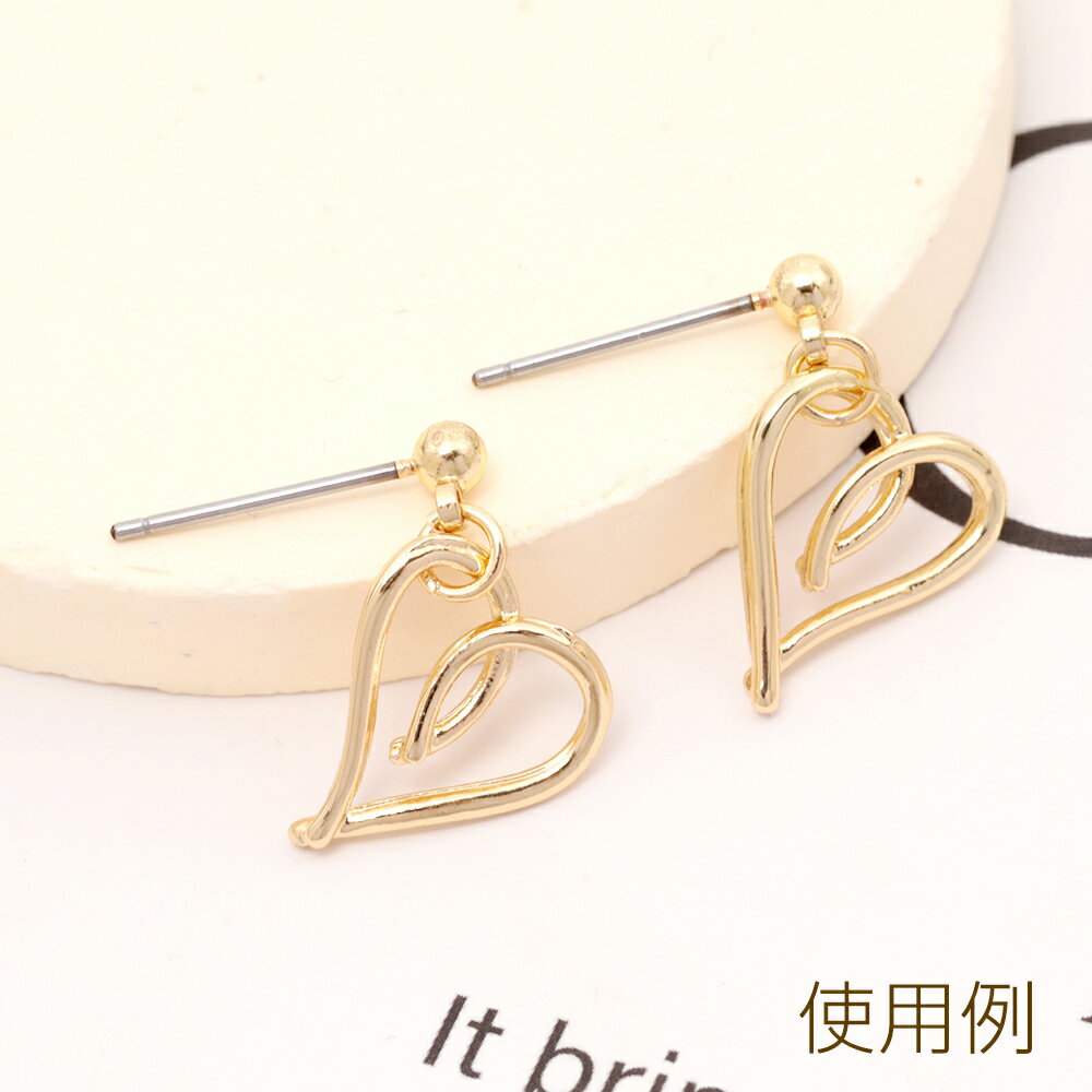 ハートパーツ メタルフレームチャーム ハートチャーム UVレジンフレーム ハート型 約12×14mm（6ヶ）