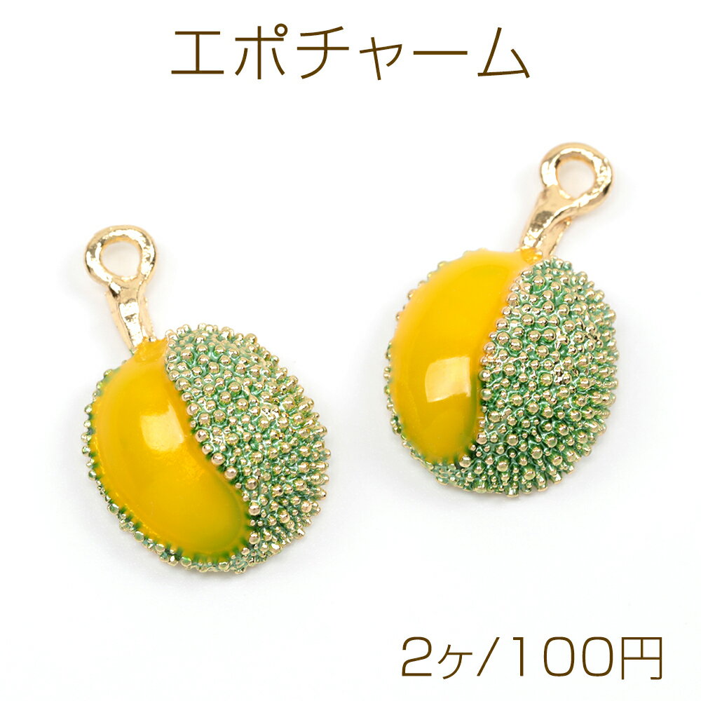 エポチャーム ドリアン 果物 フルーツ 合金製 約14×23mm（2ヶ）