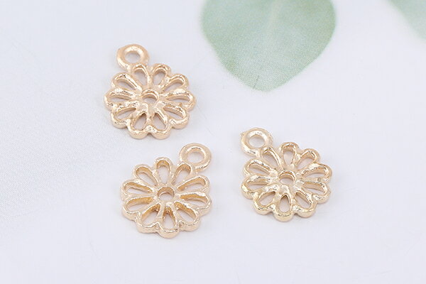 メタルフラワーパーツ 10弁花 1カン 10×12mm ゴールド（20ヶ）