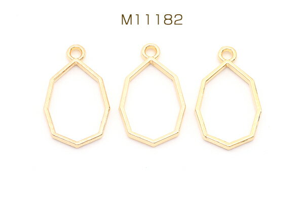 レジンフレームチャーム 不規則しずく型 14×23mm ゴールド（10ヶ）