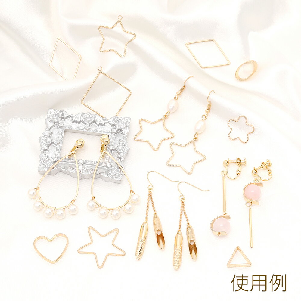 ビーズスペーサー 半円 2穴 4×14mm ゴールド（10ヶ）