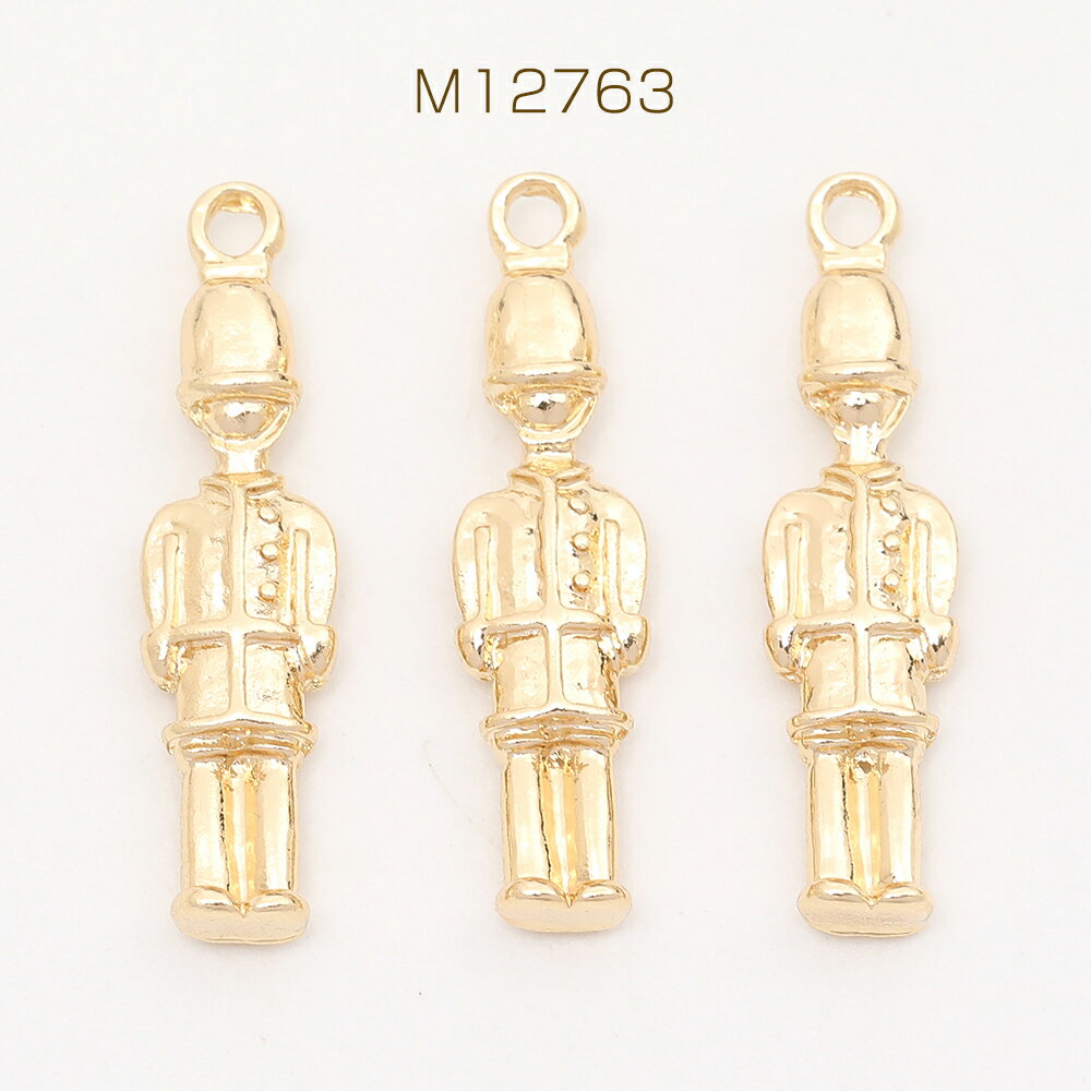 立体メタルチャーム 近衛兵モチーフ カン付き ゴールド 6×24mm（8ヶ）