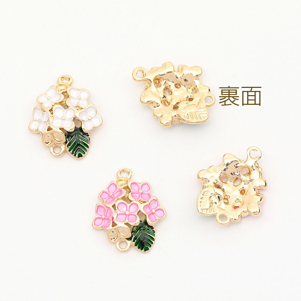 エポチャーム コネクターチャーム フラワー 2カン付き ゴールド 13×16mm（4ヶ） 3