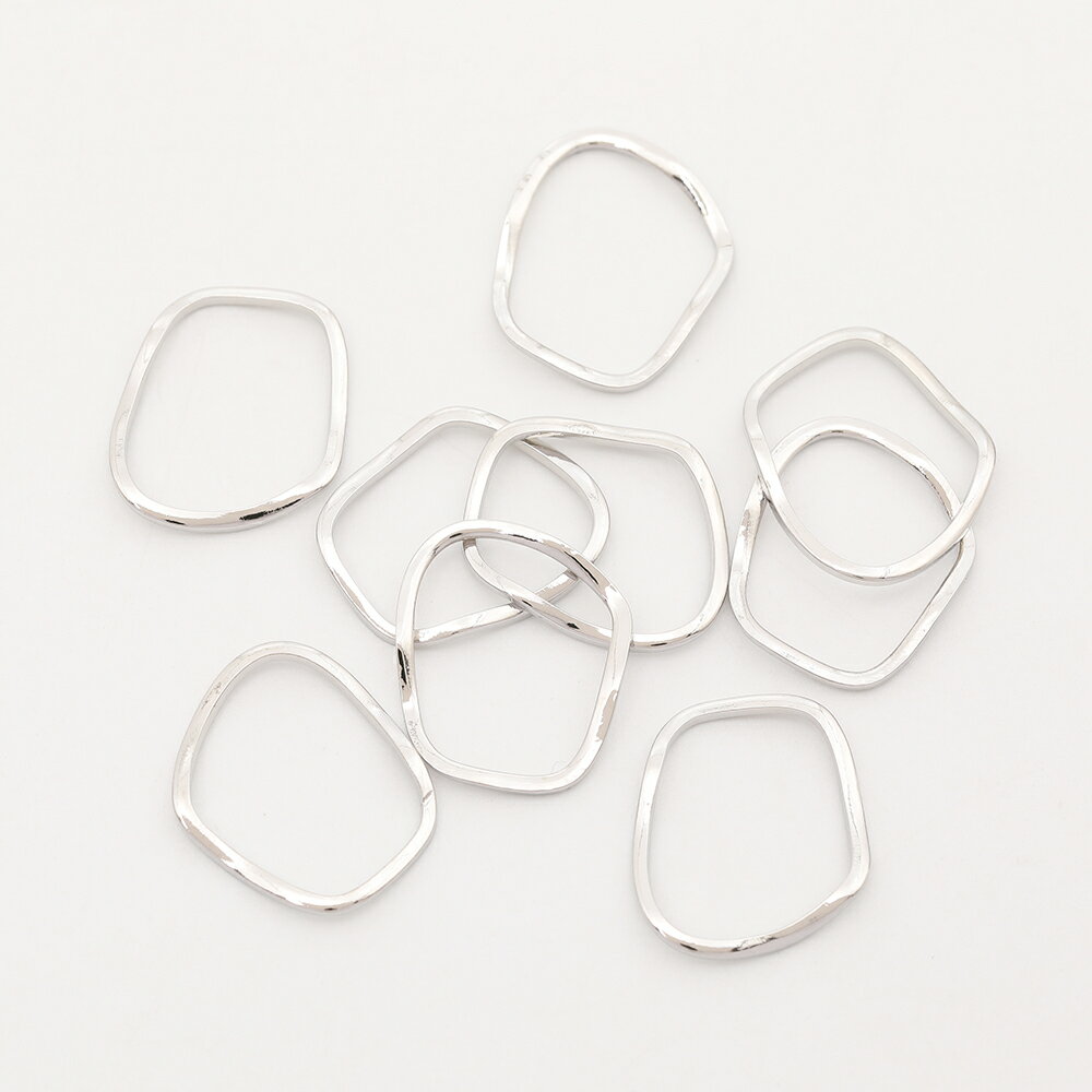 メタルフレームパーツ 不規則型 ロジウム 15×19mm（8ヶ）