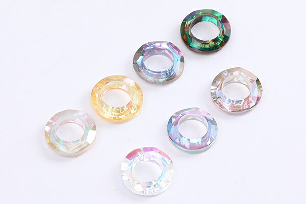 ガラスチャーム フープカット 穴なし 14mm