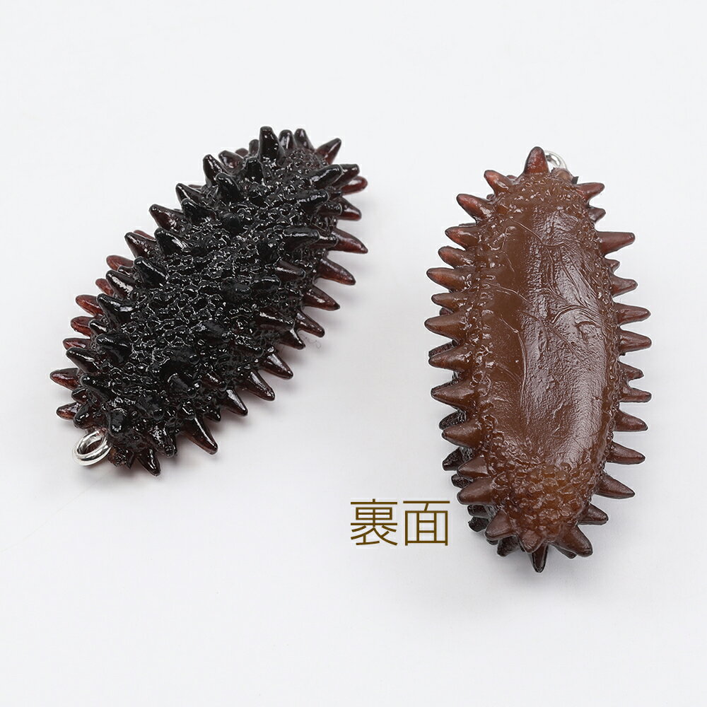 食品サンプル 食品サンプルキーホルダーチャーム 中華食材 ミニチュアフード なまこチャーム プラスチック製 カン付き 2.5×5cm（1ヶ）