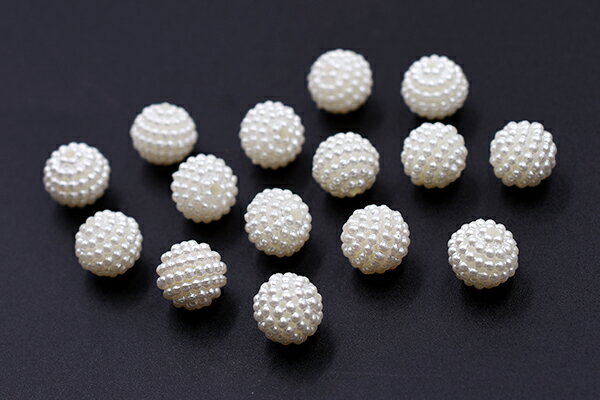 アクリルビーズ ボール パール風 10mm ホワイト【50ヶ】