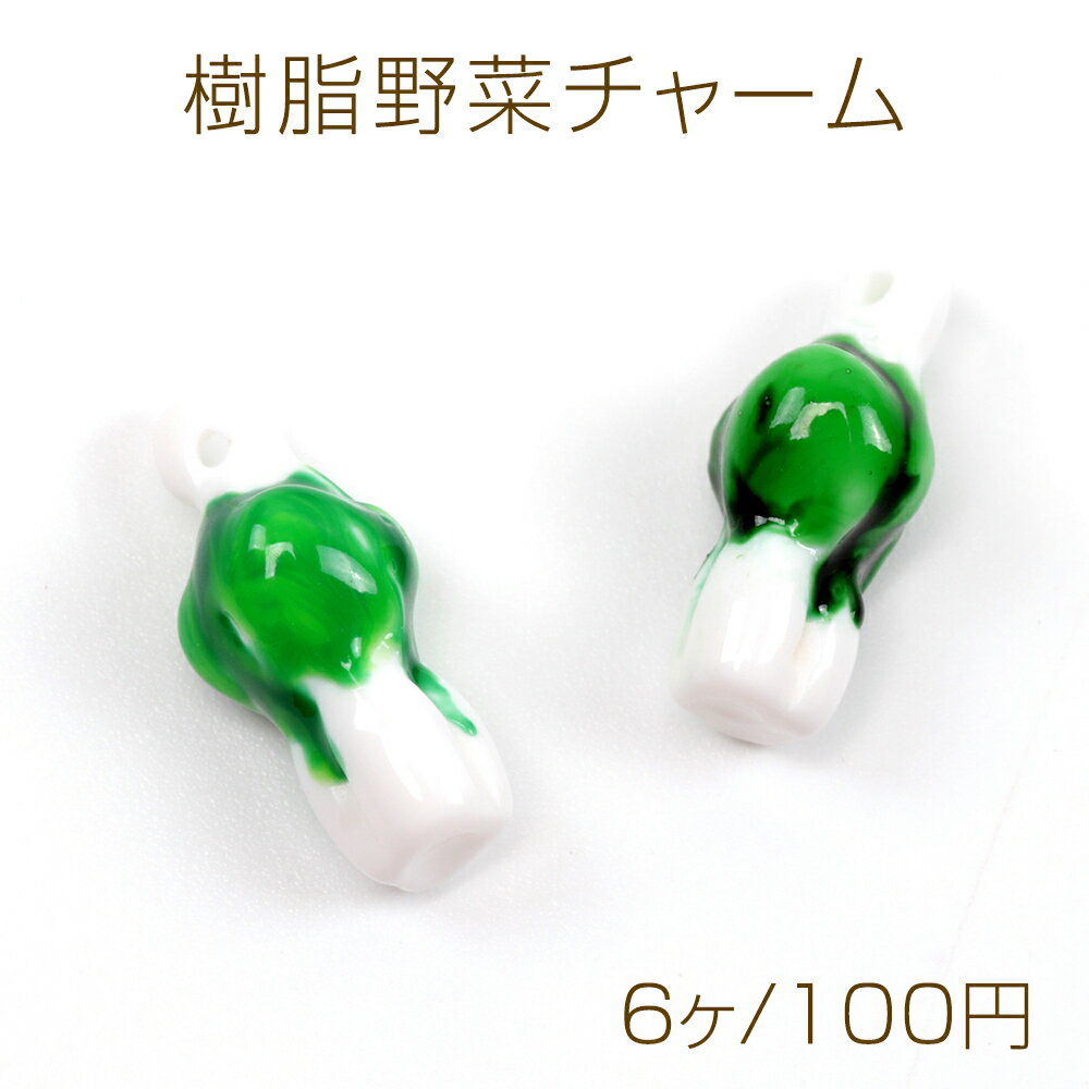 樹脂野菜チャーム ミニチュアフードチャーム 食品サンプルチャーム 白菜モチーフ 樹脂製 約7×16mm（6ヶ）