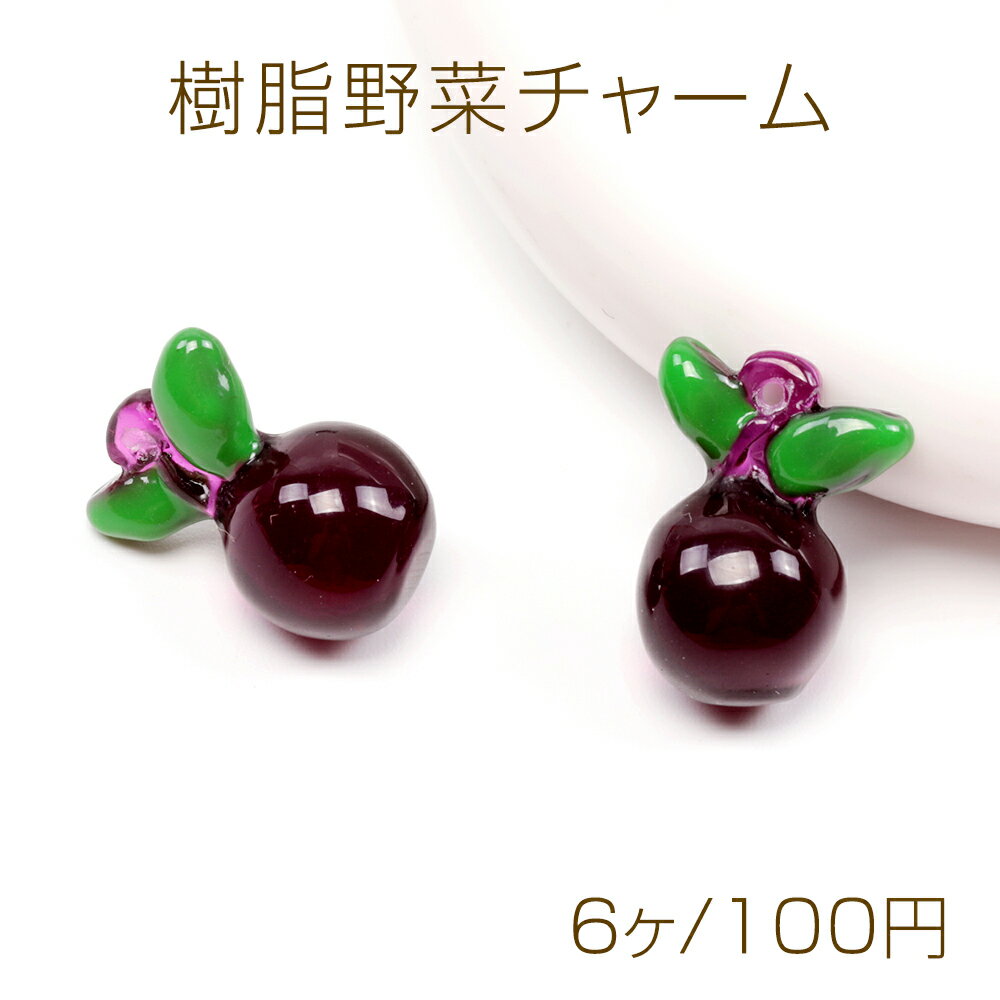 樹脂野菜チャーム ミニチュアフードチャーム 食品サンプルチャーム カブモチーフ 樹脂製 約12×16mm（6ヶ）