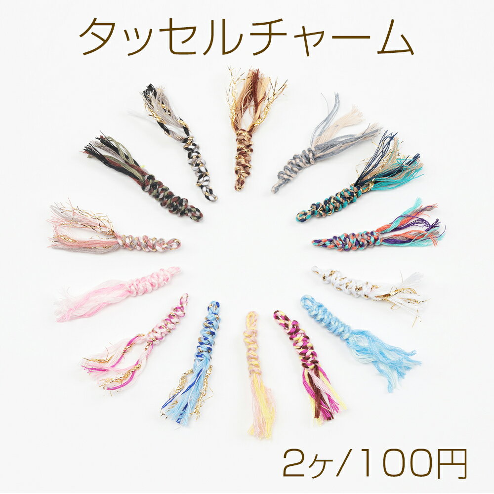 Rakuten - タッセルチャーム 刺繍糸タッセル タッセルパーツ ピアス イヤリング キーホルダー制作におすすめ 長さ約6cm（2ヶ）