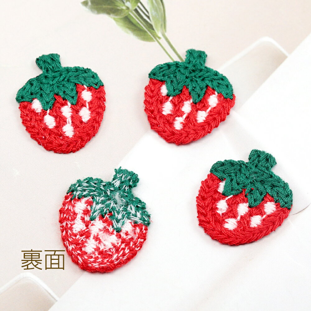 刺繍ワッペン いちご チェリーモチーフ アップリケ 刺繍パーツ テープキーホルダー装飾 衣服 帽子飾り付け (10枚入り)