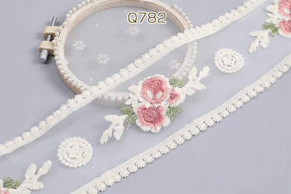 レース ラッセルレース 幅約8.5cm ベージュ（50cm）