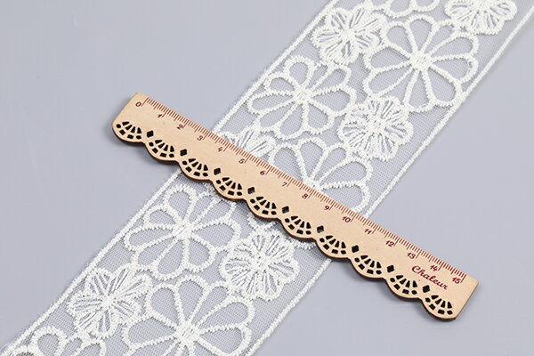 レース ラッセルレース 幅約7cm ベージュ（50cm）