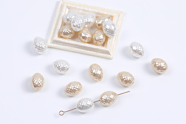 パールビーズ 染色ABS樹脂パールビーズ オーバル 10×13mm（20ヶ）