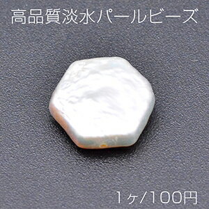 乐天商城 - 高品質淡水パールビーズ No.17 六角形 天然素材【1ヶ】