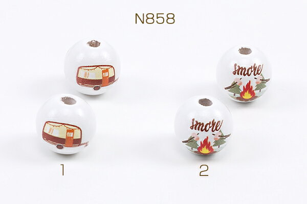 ウッドビーズ 丸玉 16mm 縦穴あり ラウンドウッドビーズ