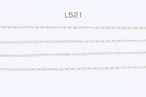 フィガロチェーン 1:1カット 2mm ライトゴールド（1m）