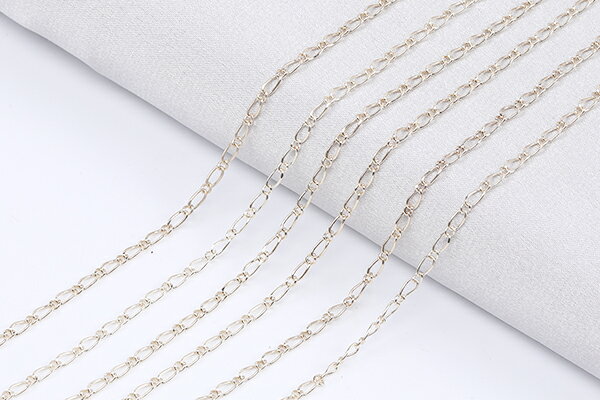 フィガロチェーン 1:1カット 2mm ライトゴールド（1m）