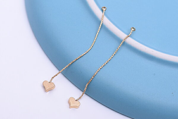 チェーンチャーム ハート 5×6mm 1カン ゴールド【4ヶ】