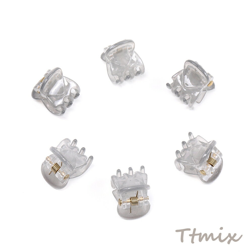 MINIバンスクリップ アクリルヘアクリップ 13×16mm グレー（8ヶ）