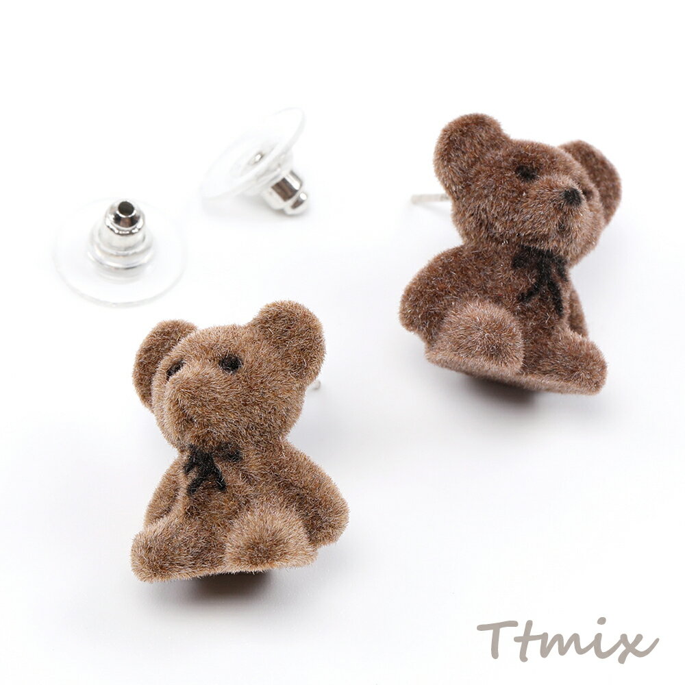 Rakuten - デザインピアス クマのピアス 16×19mm（1ペア）