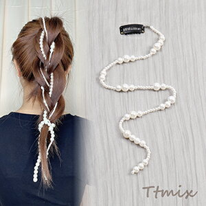 パールチェーン付きヘアコーム ヘアアクセサリー(1連)