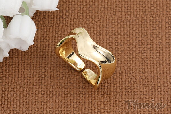 デザインリング 指輪 幅約10mm ゴールド（1ヶ）