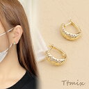 デザインピアス ジルコニアピアス 6×13×15mm ゴールド(2ヶ)