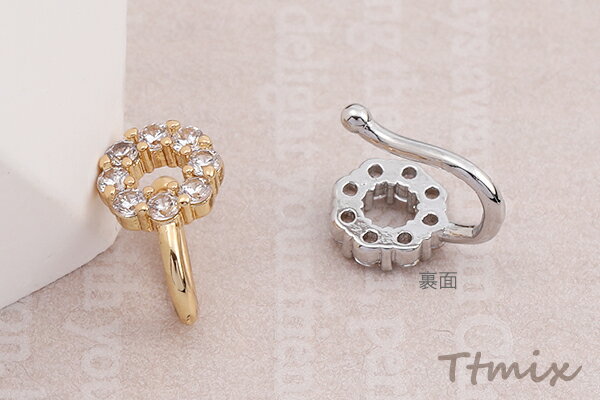 ジルコニアイヤーカフ フープ 6.5×10mm（2ヶ）