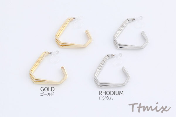 樹脂ノンホールピアス 三角形フープ（1ペア）