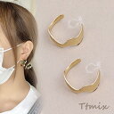 樹脂ノンホールピアス フープ ゴールド(1ペア)