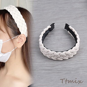 カチューシャ ヘアアクセサリー 幅約3.6cm アイボリー(1ヶ)