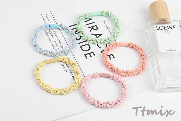 ヘアゴム ヘアアクセサリー 5.5cm カラーミックス（5個セット）