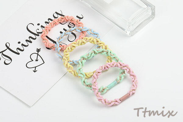 ヘアゴム ヘアアクセサリー 5.5cm カラーミックス（5個セット）