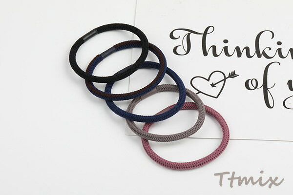 ヘアゴム ヘアアクセサリー 5.5cm カラーミックス（5個セット）