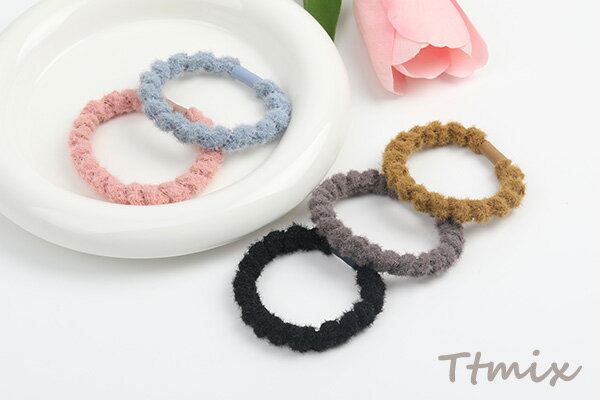 ヘアゴム ヘアアクセサリー 5.5cm カラーミックス（5個セット）