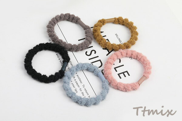 ヘアゴム ヘアアクセサリー 5.5cm カラーミックス（5個セット）